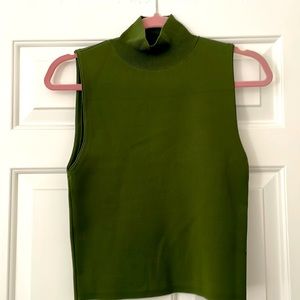 Alice + Olivia never worn army green tank with mock turtleneck.
